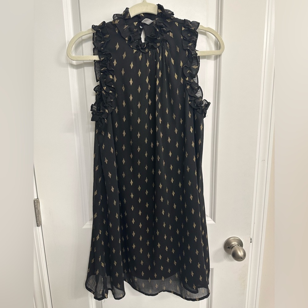 black & gold boutique dress